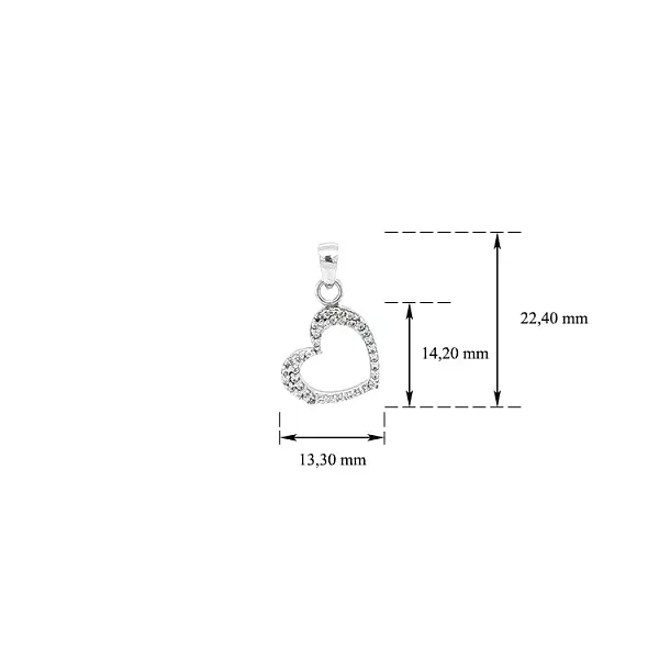 Anhänger Herz mit Zirkonen aus Weißgold
