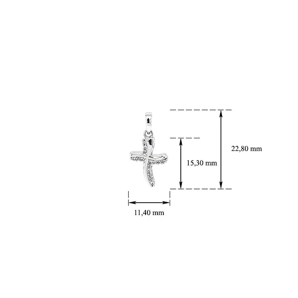 Anhänger Kreuz mit Zirkonen aus Weißgold