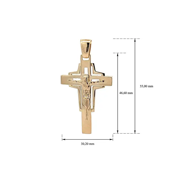 Gold-Anhänger Kreuz mit Jesus Christus