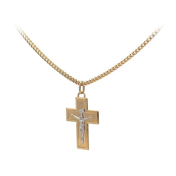 Gold-Anhänger Kreuz mit Jesus Christus