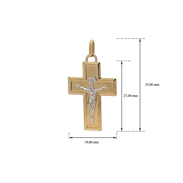 Gold-Anhänger Kreuz mit Jesus Christus