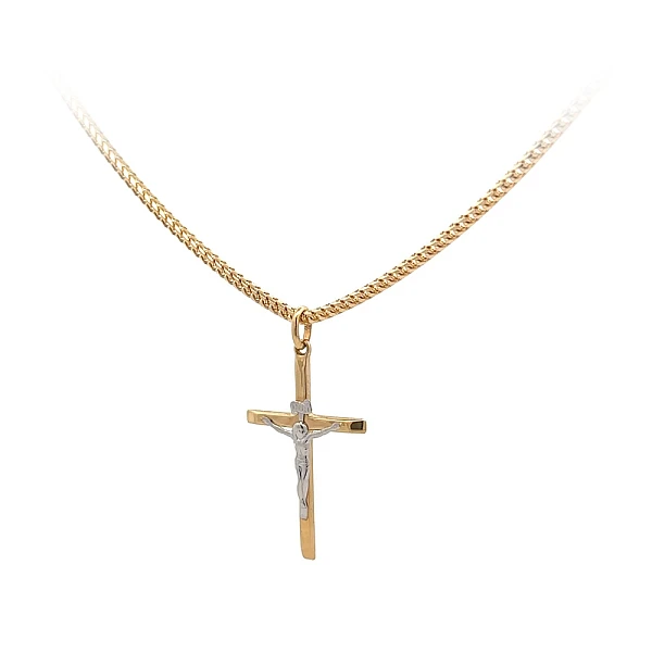 Gold-Anhänger Kreuz mit Jesus Christus