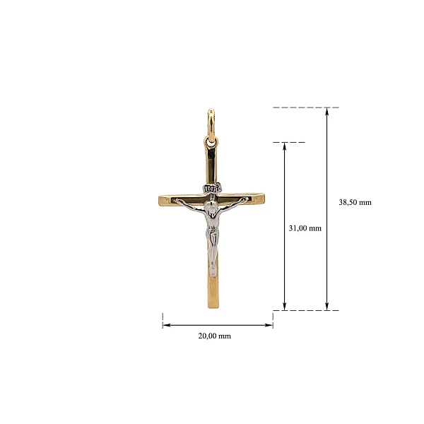 Gold-Anhänger Kreuz mit Jesus Christus