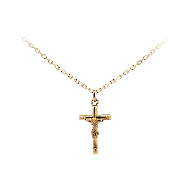 Gold-Anhänger Kreuz mit Jesus Christus