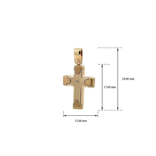 Gold-Anhänger Kreuz mit Zirkon