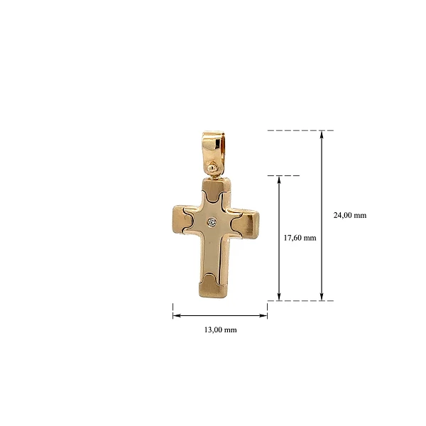 Gold-Anhänger Kreuz mit Zirkon
