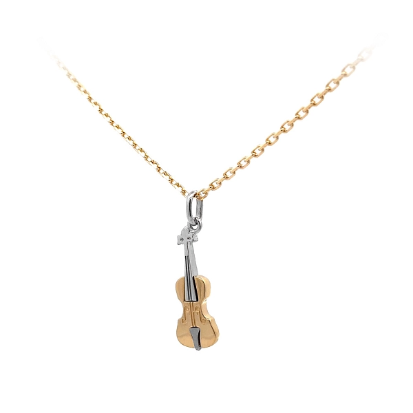Anhänger Violine aus Kombinationsgold