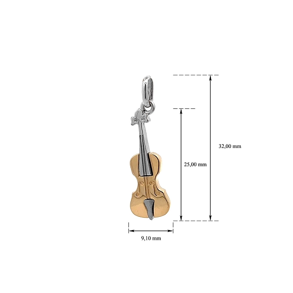 Anhänger Violine aus Kombinationsgold