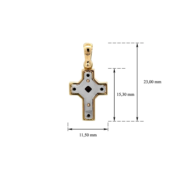 Anhänger Kreuz aus kombiniertem Gold