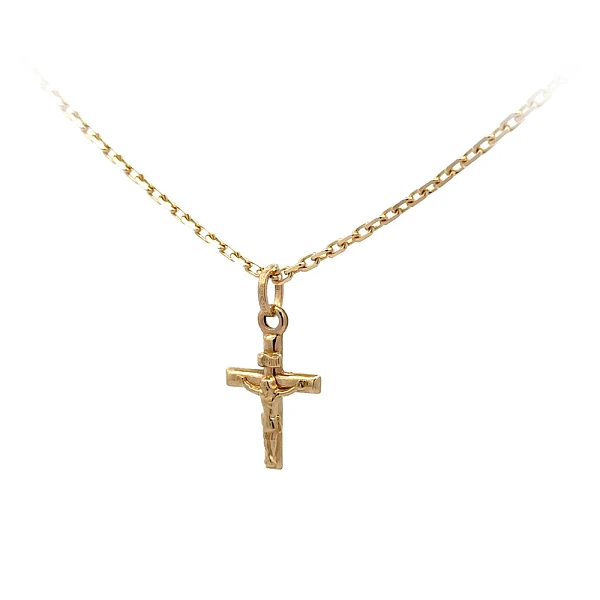 Gold-Anhänger Kreuz mit Jesus Christus