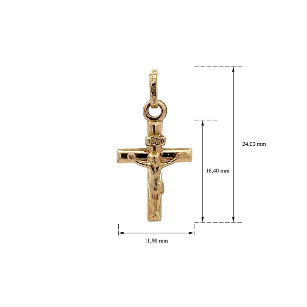 Gold-Anhänger Kreuz mit Jesus Christus