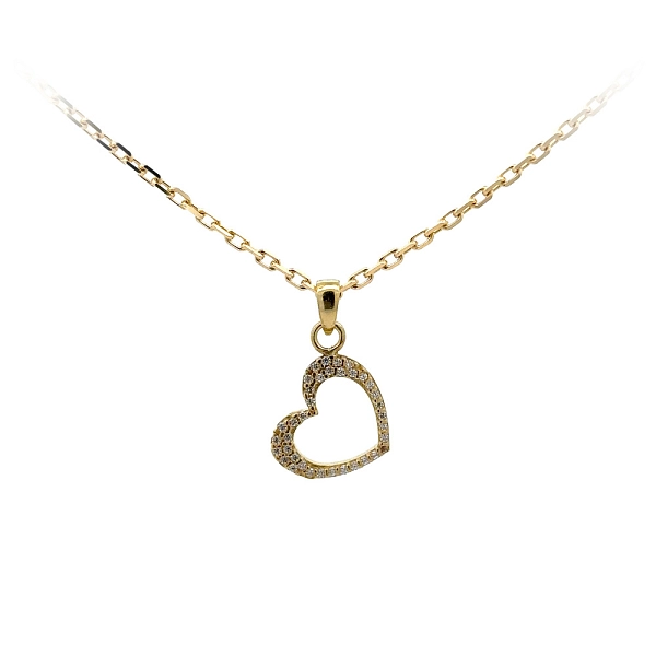 Gold-Anhänger Herz mit Zirkonen