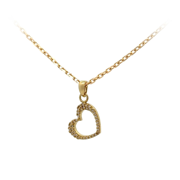 Gold-Anhänger Herz mit Zirkonen