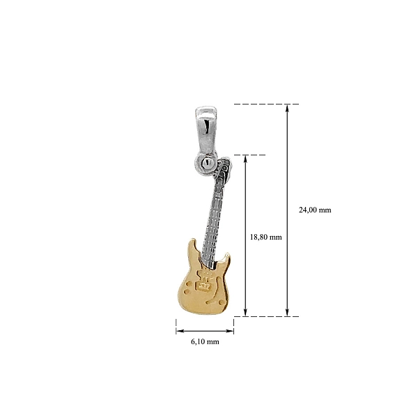 Anhänger Gitarre aus kombiniertem Gold