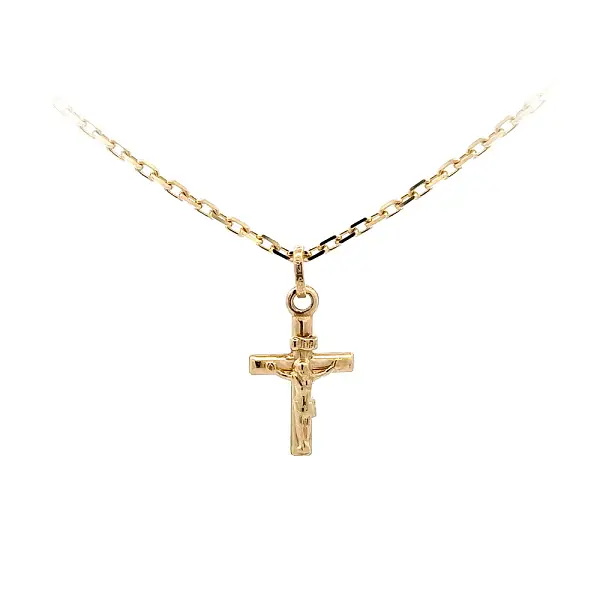 Gold-Anhänger Kreuz mit Jesus Christus
