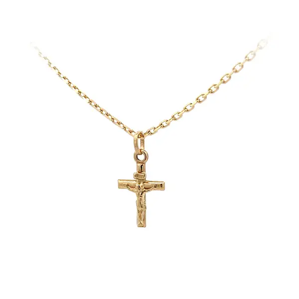 Gold-Anhänger Kreuz mit Jesus Christus