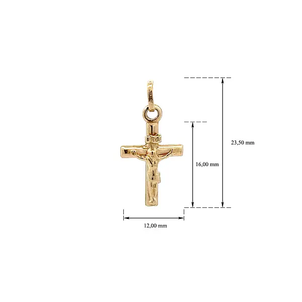 Gold-Anhänger Kreuz mit Jesus Christus