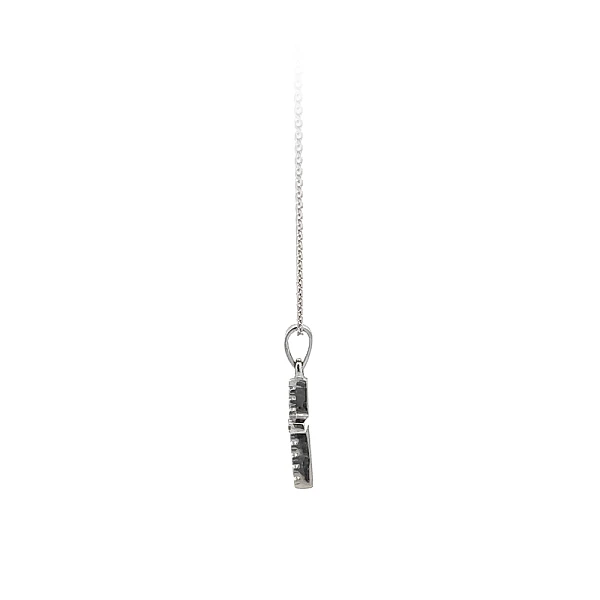 Anhänger Kreuz mit Zirkonen aus Weißgold
