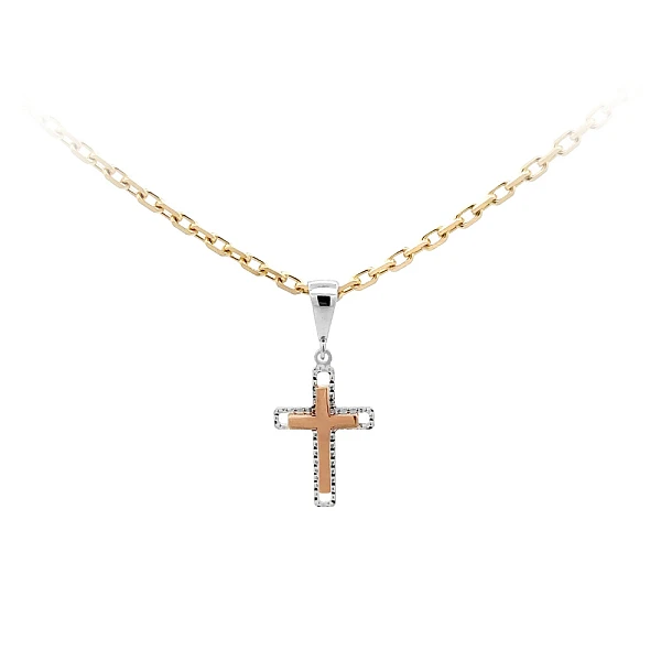 Anhänger Kreuz aus kombiniertem Gold