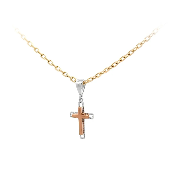 Anhänger Kreuz aus kombiniertem Gold