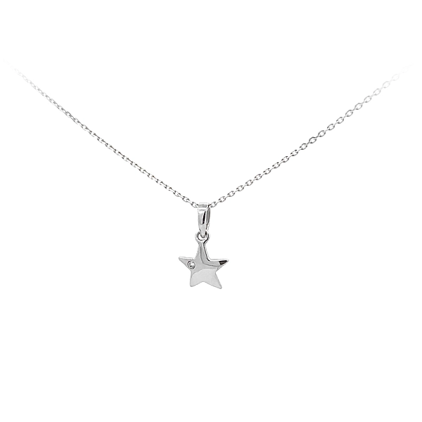 Anhänger Stern mit Zirkon aus Weißgold