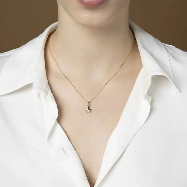 Goldstern-Anhänger mit Zirkon