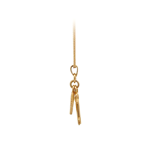 Gold-Anhänger Herz und Schlüssel mit Zirkonen