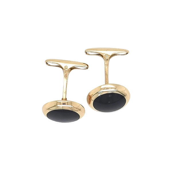 Manschettenknöpfe aus Gold mit Onyx