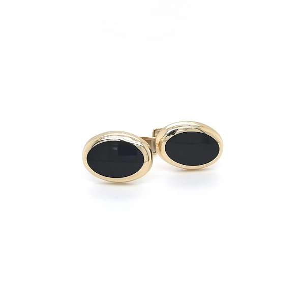 Manschettenknöpfe aus Gold mit Onyx