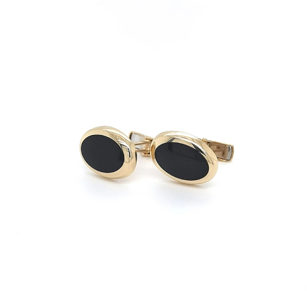 Manschettenknöpfe aus Gold mit Onyx
