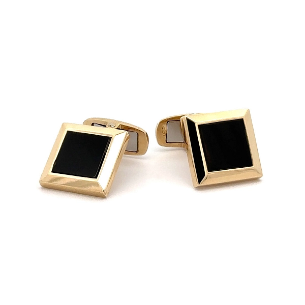 Manschettenknöpfe aus Gold mit Onyx