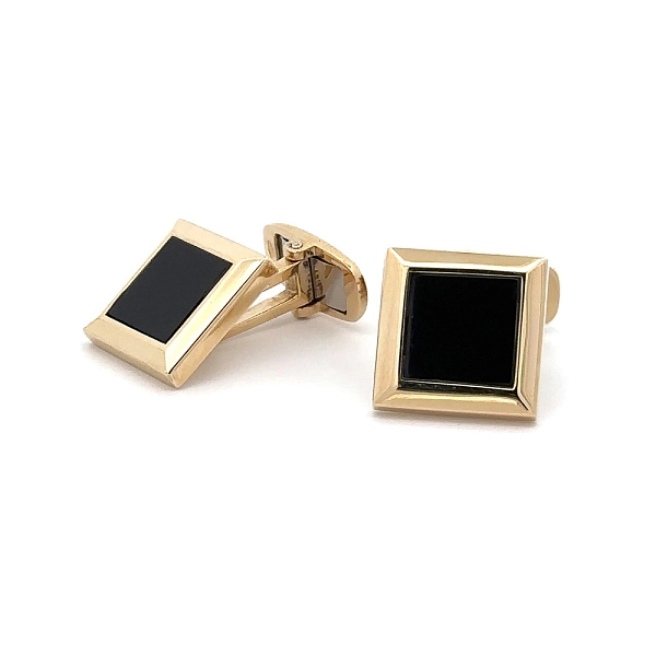 Manschettenknöpfe aus Gold mit Onyx