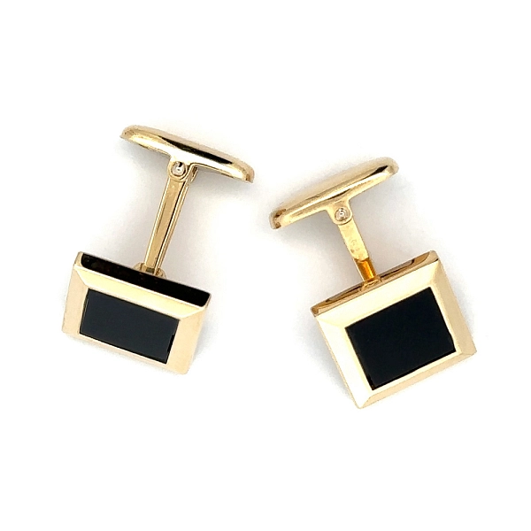 Manschettenknöpfe aus Gold mit Onyx