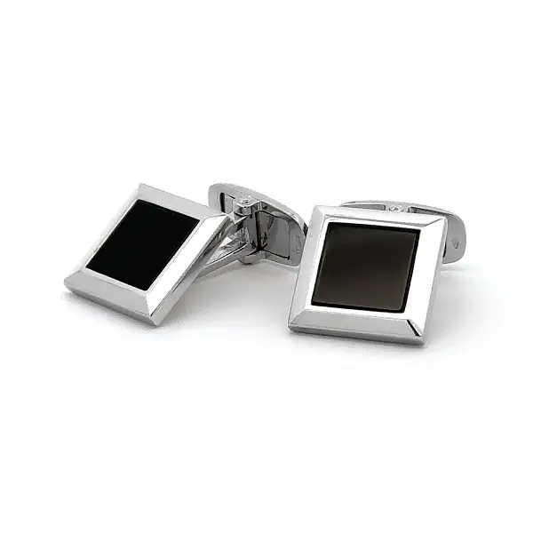 Onyx Ohrstecker aus Weißgold