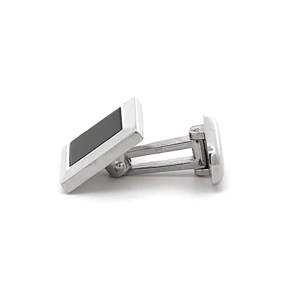 Onyx Ohrstecker aus Weißgold