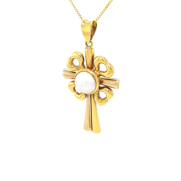 Goldenes Kreuz mit Perle