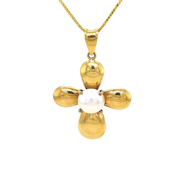 Goldenes Kreuz mit Perle