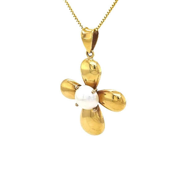 Goldenes Kreuz mit Perle