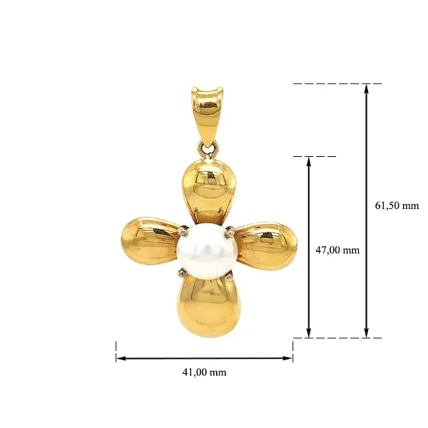 Goldenes Kreuz mit Perle