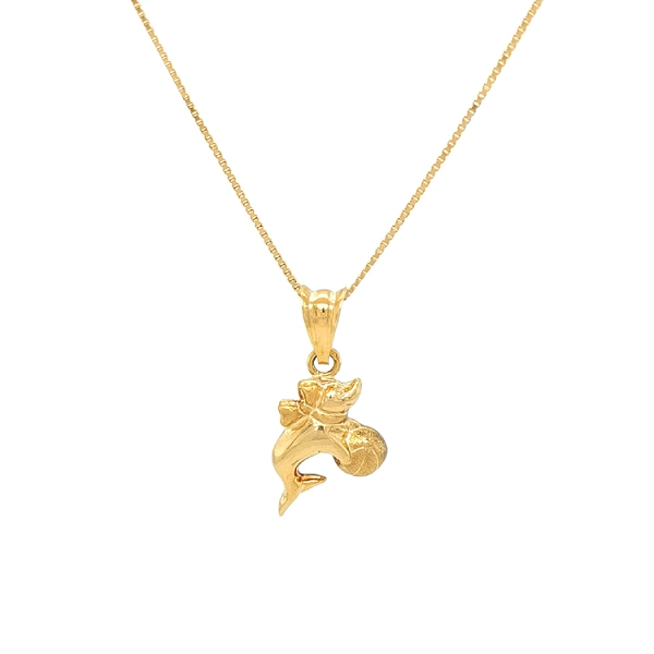 Goldener Delphin-Anhänger mit Kugel