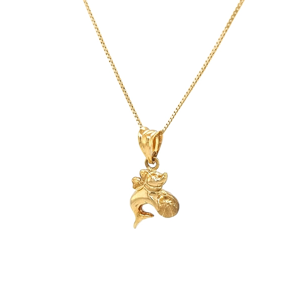 Goldener Delphin-Anhänger mit Kugel
