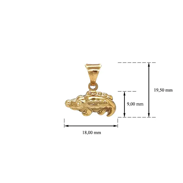 Gold-Krokodil-Anhänger