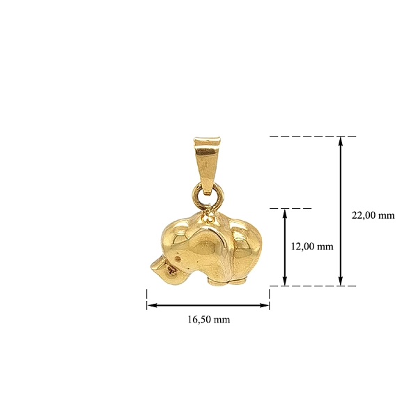 Goldener Elefant-Anhänger