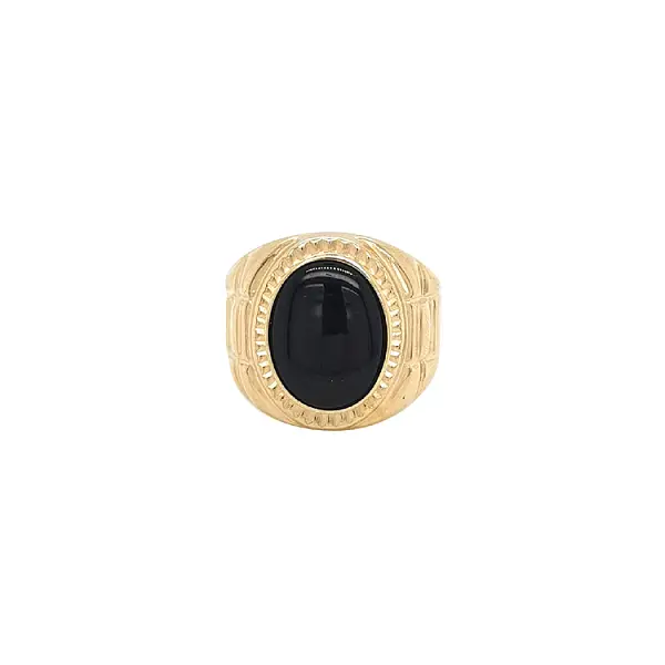 Gold Herren Siegelring mit Onyx