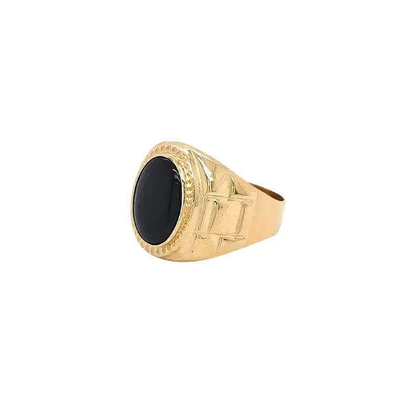 Gold Herren Siegelring mit Onyx
