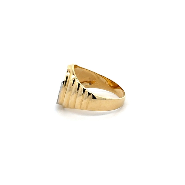 Herrenring mit Zirkon aus Kombinationsgold