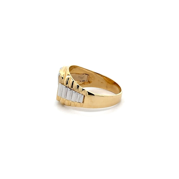 Herrenring mit Zirkon aus Kombinationsgold