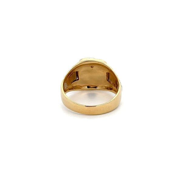 Herrenring mit Zirkon aus Kombinationsgold