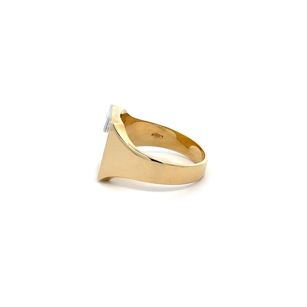 Herrenring mit Zirkon aus Kombinationsgold