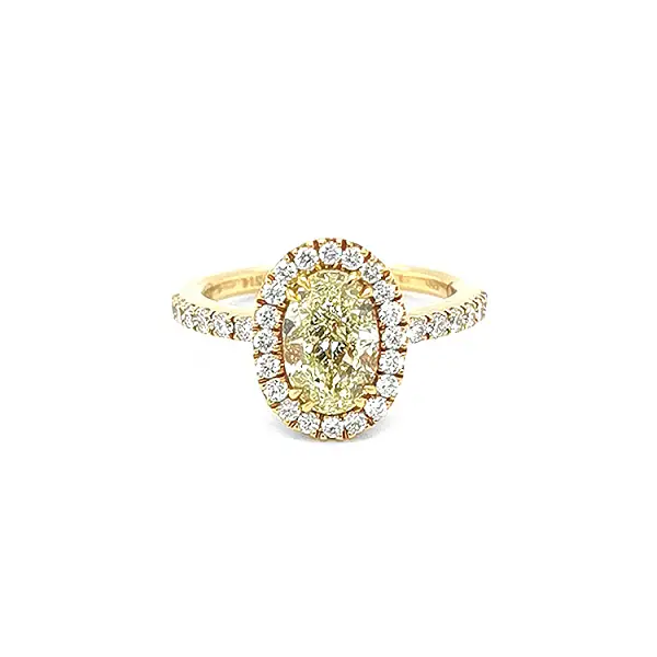 Verlobungsring aus Gold mit gelbem Fancy-Diamanten